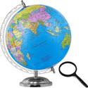 eRise Big Size World Globe w/ Steel Finish Arc & Base, Educational Political Map Globe for Home Globe for Kids Learning Study Geography Students Teachers Schools & Offices – 12 Inch Diameter Globe World Map World Globe