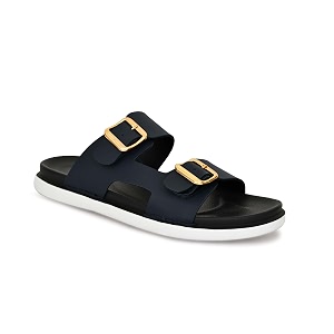 Mens Stylish Dual Buckle Slip-On Sandals