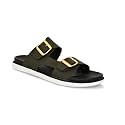 Mens Stylish Dual Buckle Slip-On Sandals 