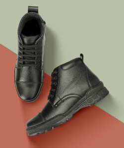 ERIX Pure Leather Ankle Length Police Boots