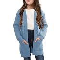 Ermonn Girls Kids Open Front Cardigans Sweaters