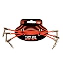 Ernie Ball 6 inch Flat Ribbon Patch Cable 3-Pack - Red