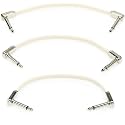Ernie Ball Flat Ribbon Patch Cable 3-Pack, 6in, White (P06385)