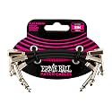 Ernie Ball Flat Ribbon Patch Cable 3-Pack, 3in, Black (P06220)