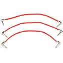 Ernie Ball Flat Ribbon Patch Cable 12 Inch - Red - 3 Pack