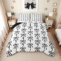 Erosebridal Black Bow Tie Toddler Bedding Set | Ribbon Bows Bowtie Comforter Set for Girls Kids Women, Girly Princess Bow Knot Quilt, Cute Coquette Bowknot Bedroom Decor, 1 Pillowcase