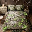Erosebridal Camo Leaves Grey Green Men Women King 7-Piece Comforter Set | Hunting Woodland Sheets and Pillowcases Rustic Farmhouse Bed in A Bag Adults Teens Bed Sets