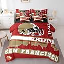 Erosebridal Footballs 7 Pcs Comforter Set Football Fans Bedding Full