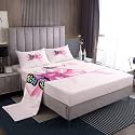 Erosebridal Letter B Bed Sheets Set King Bowknot Sheet Set Pink Ribbon Bow Butterfly Wings Cute Sheets Antennae Girly Coquette Kawaii Flat Fitted Sheet