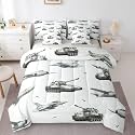Erosebridal Military Grey Comforter Set Queen Size 7 Pieces