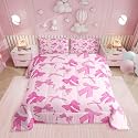 Erosebridal Pink Bow Tie Comforter Set King for Girls Women,Cute Pink Bowknot Bedding Set Bedroom Decor,Princess Bows Quilt Set Sweet Dreamy Bowtie Bedding Comforter Sets,2 Pillowcases