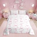Erosebridal Pink and White Bow Comforter Set for Girls,Princess Pink Bows Toddler Bedding Set Room Decor,Sweet Dreamy Bowknot Quilt Set Pink Polka Dot Bedding Comforter Sets,1 Pillowcase