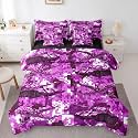 Erosebridal Purple Camouflage Army Full Comforter Set 7 Pieces