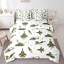 Erosebridal Tanks White Green Comforter Set Queen Size 7 Pieces