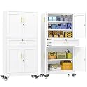 erosoei 75" H Metal Garage Storage Cabinet, Rolling Tool Cabinet