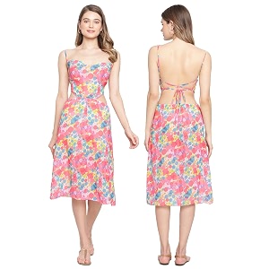 EROTISSCH Womens Floral Printed Polyester Backless Cami
