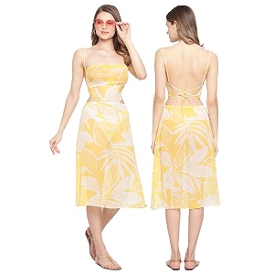 EROTISSCH Womens Floral Printed Polyester Backless Cami