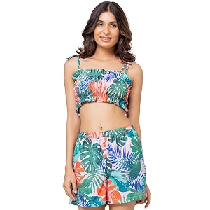 EROTISSCH Women Poly Crepe Tropical Top