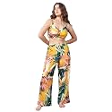 EROTISSCH Women’s Beachwear Co-ord &amp; Cover-Up Set, Made of Lightweight Fabric, Beach Wear Dress for Girls, Strappy Top &amp; High-Rise Trousers for Woman for Vacation, Beach &amp; Resort Wear for Ladies