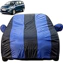 Ertiga Dustproof Car Cover with Mirror Pockets, Royal Blue Stripes, Taffeta Polyster,Triple Stitched, Compatible with Maruti Ertiga Car Cover (2012 to 2024), Ertiga Car Accessories