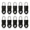 Erza Premium Zipper Lock Clips Detachable Zipper Pull Replacement with Secure Hook Lock, Durable Anti-Theft Zipper Pulls for Backpacks, Luggage, Jackets, and Travel Bags Pack of 10