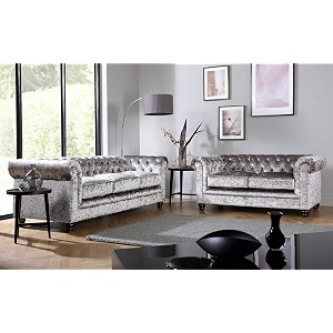 es espinho espn0001 solid wood fabric button tufted 5 seater chesterfield sofa set for living room silver