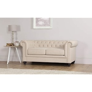 es espinho espn0001 solid sal wood fabric upholstered button tufted chesterfield 2 seater sofa set for living room beige color