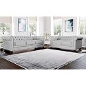 ES ESPINHO ESPN0001 Solid Sal Wood Leatherette Upholstered 5 Seater Button Tufted Chesterfield 3+2 Sofa Set for Living Room, Steel Grey Color