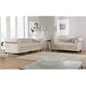 ES ESPINHO ESPN0001 Solid Sal Wood Fabric Upholstered 5 Seater Button Tufted Chesterfield 3+2 Sofa Set for Living Room, Beige Color