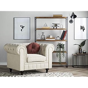 es espinho espn0023 solid sal wood fabric upholstered button tufted chesterfield 1 seater sofa set for living room beige color