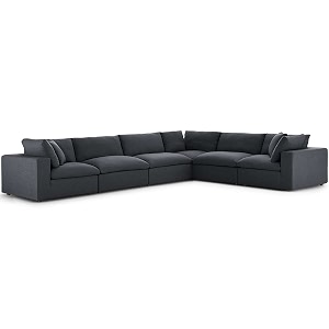 es espinho stella solid sal wood fabric upholstered 5 seater right hand side facing modular sectional corner l shape sofa set for living room dark grey color