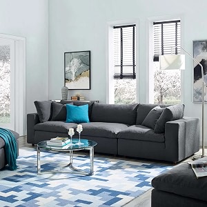 es espinho stella solid sal wood fabric upholstered 3 seater sofa set for living room dark grey color