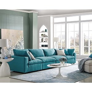 es espinho stella solid sal wood fabric upholstered 4 seater sofa set for living room teal color