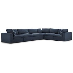 es espinho stella solid sal wood fabric upholstered 5 seater right hand side facing modular sectional corner l shape sofa set for living room dark blue color