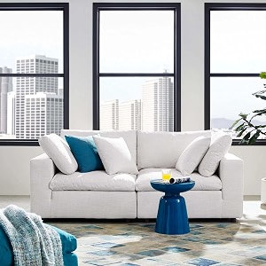 es espinho stella solid sal wood fabric upholstered 2 seater sofa set for living room beige color