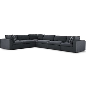es espinho stella solid sal wood fabric upholstered 5 seater left hand side facing modular sectional corner l shape sofa set for living room dark grey color