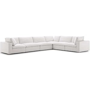 es espinho stella solid sal wood fabric upholstered 5 seater right hand side facing modular sectional corner l shape sofa set for living room beige color