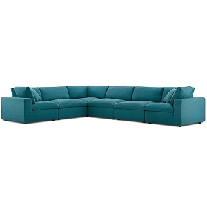 es espinho stella solid sal wood fabric upholstered 5 seater left hand side facing modular sectional corner l shape sofa set for living room teal color