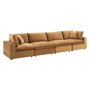 es espinho stella solid sal wood velvet upholstered 4 seater sofa set for living room mustard color