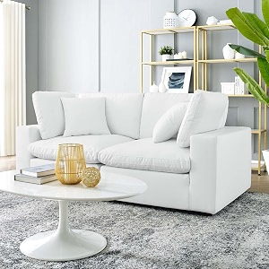 es espinho stella solid sal wood fabric upholstered 2 seater sofa set for living room white color