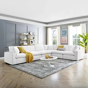 es espinho stella solid sal wood velvet upholstered 5 seater right hand side facing modular sectional corner l shape sofa set for living room off white color