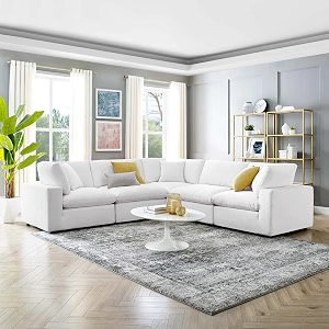 es espinho stella solid sal wood velvet upholstered 4 seater symmetrical orientation modular sectional corner l shape sofa set for living room off white color