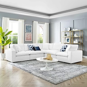 es espinho stella solid sal wood fabric upholstered 4 seater symmetrical orientation modular sectional corner l shape sofa set for living room milky white color
