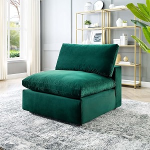 es espinho stella solid sal wood velvet upholstered 1 seater without handle sofa set for living room green color