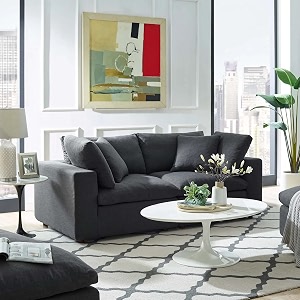 es espinho stella solid sal wood fabric upholstered 2 seater sofa set for living room dark grey color