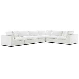 es espinho stella solid sal wood velvet upholstered 5 seater right hand side facing modular sectional corner l shape sofa set for living room salt white color