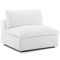 ES ESPINHO Stella Solid Sal Wood Velvet Upholstered 1 Seater (Without Handle) Sofa Set for Living Room, Salt White Color