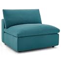 ES ESPINHO Stella Solid Sal Wood Fabric Upholstered 1 Seater (Without Handle) Sofa Set for Living Room, Teal Color