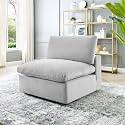 ES ESPINHO Stella Solid Sal Wood Velvet Upholstered 1 Seater (Without Handle) Sofa Set for Living Room, Light Grey Color