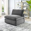 ES ESPINHO Stella Solid Sal Wood Velvet Upholstered 1 Seater (Without Handle) Sofa Set for Living Room, Graphite Grey Color